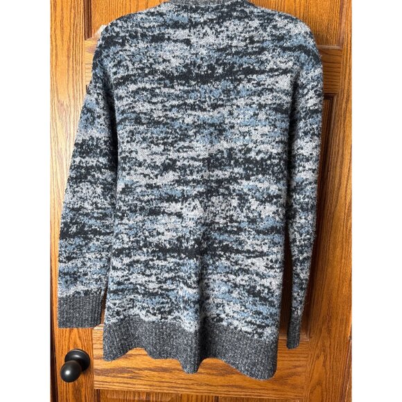Athleta Sz SP Westlake Textured Cardigan Sweater Gray Fog Camo Fine Merino Wool - Picture 3 of 8